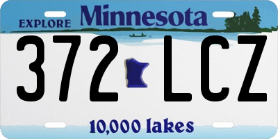 MN license plate 372LCZ