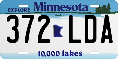 MN license plate 372LDA