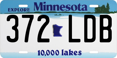 MN license plate 372LDB