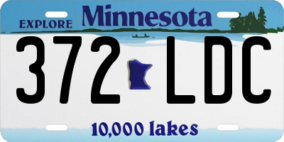 MN license plate 372LDC