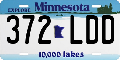 MN license plate 372LDD