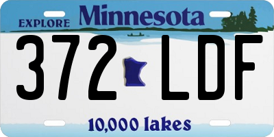 MN license plate 372LDF