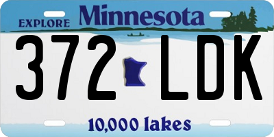 MN license plate 372LDK