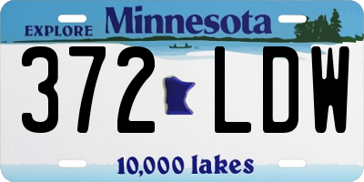 MN license plate 372LDW