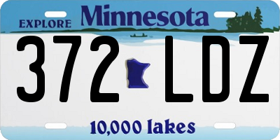 MN license plate 372LDZ