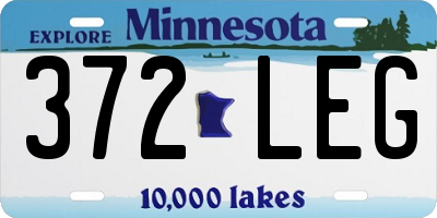 MN license plate 372LEG