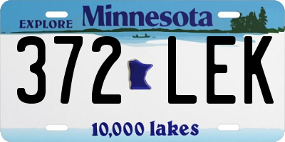 MN license plate 372LEK