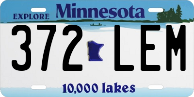 MN license plate 372LEM