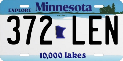 MN license plate 372LEN
