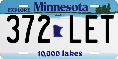 MN license plate 372LET