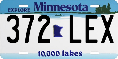 MN license plate 372LEX
