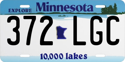 MN license plate 372LGC