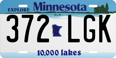 MN license plate 372LGK
