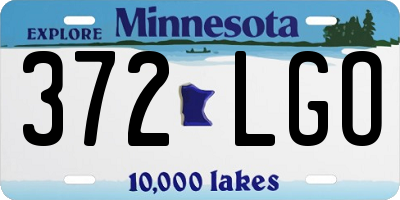 MN license plate 372LGO