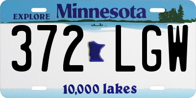 MN license plate 372LGW