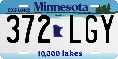 MN license plate 372LGY