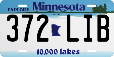 MN license plate 372LIB