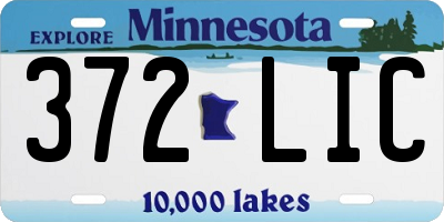 MN license plate 372LIC