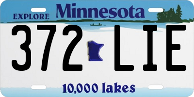 MN license plate 372LIE