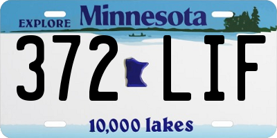MN license plate 372LIF