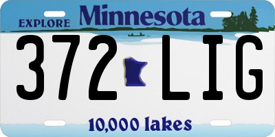 MN license plate 372LIG