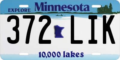 MN license plate 372LIK