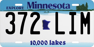 MN license plate 372LIM