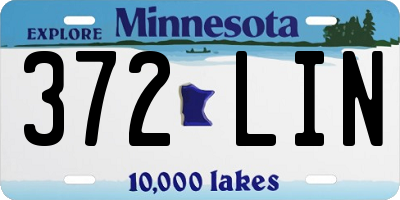 MN license plate 372LIN