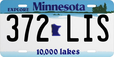 MN license plate 372LIS