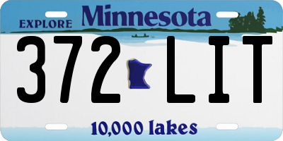 MN license plate 372LIT
