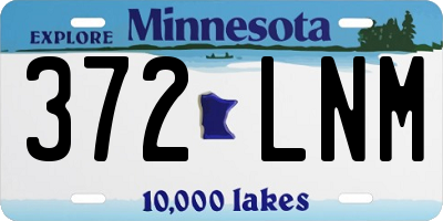 MN license plate 372LNM