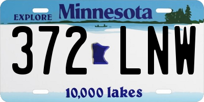 MN license plate 372LNW
