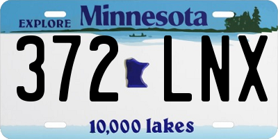 MN license plate 372LNX