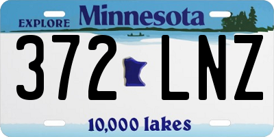MN license plate 372LNZ