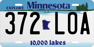 MN license plate 372LOA