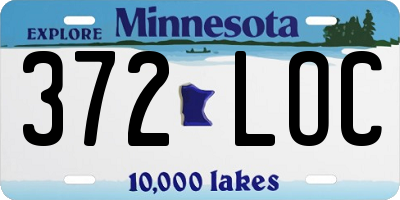MN license plate 372LOC