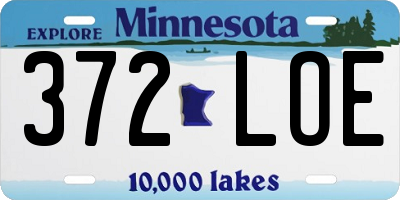 MN license plate 372LOE
