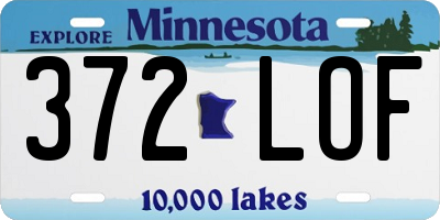 MN license plate 372LOF