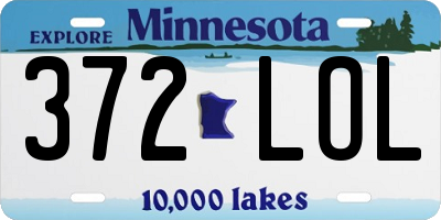 MN license plate 372LOL