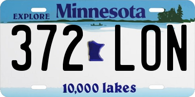 MN license plate 372LON