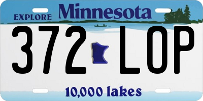 MN license plate 372LOP