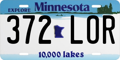 MN license plate 372LOR