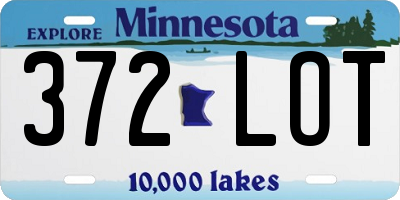 MN license plate 372LOT