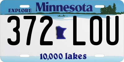 MN license plate 372LOU