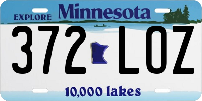 MN license plate 372LOZ
