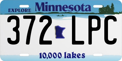 MN license plate 372LPC