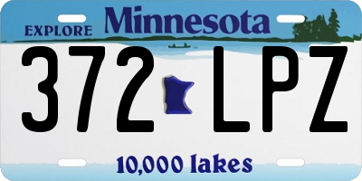 MN license plate 372LPZ