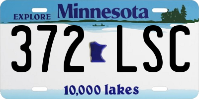 MN license plate 372LSC
