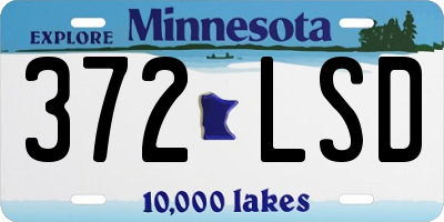 MN license plate 372LSD