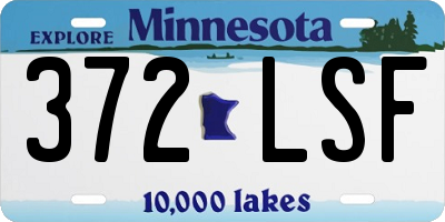 MN license plate 372LSF